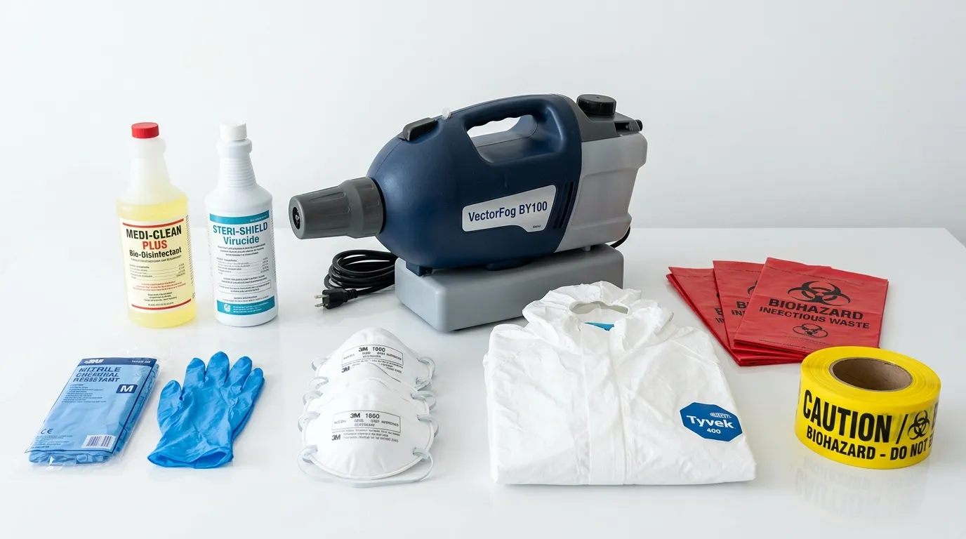 Professional biohazard remediation crew working in Lucas