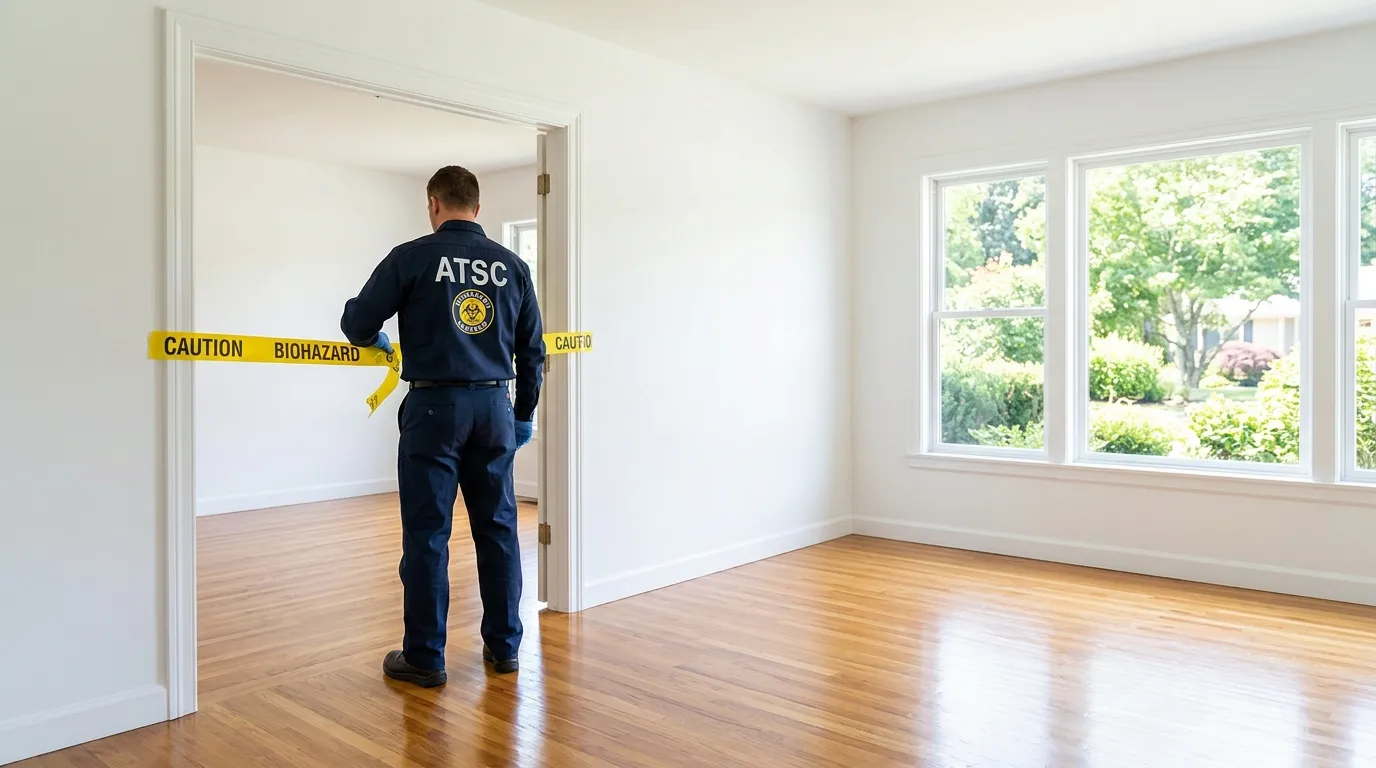 Certified biohazard cleanup crew performing Crime Scene Cleanup in Lucas